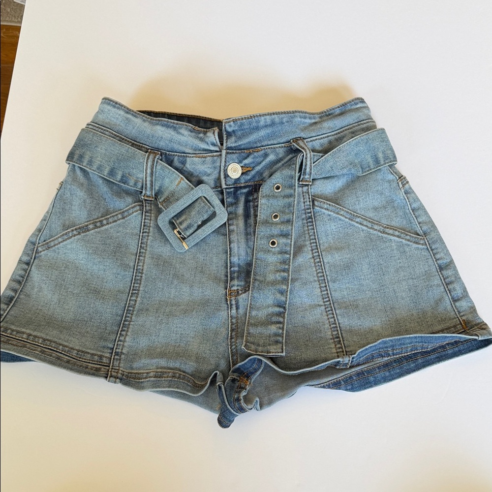 Vanilla Star Sky Blue High Waist Shorts